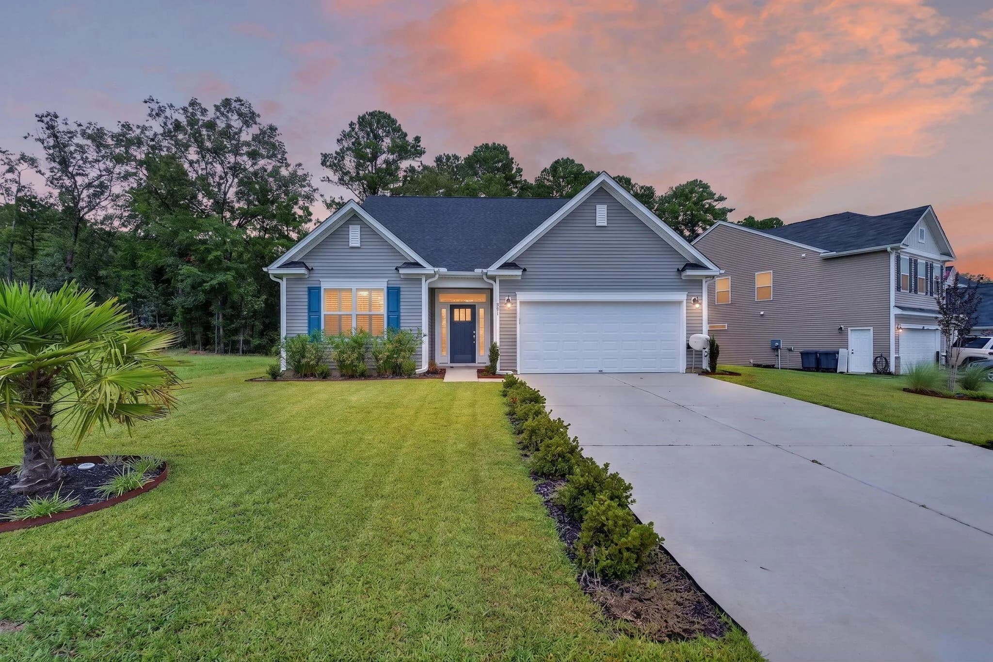 201 Palfrey Drive at dusk